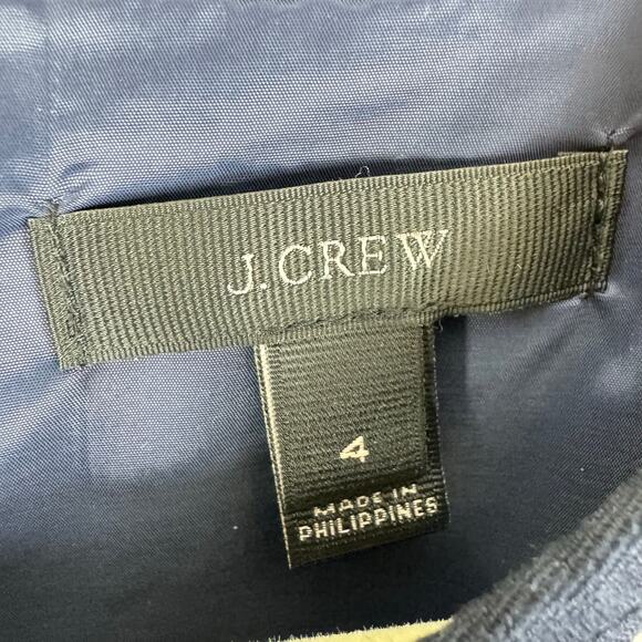 J. Crew NWOT Navy Blue White Polka Dot Sleeveless Knee Length Dress Size 4 - Picture 8 of 10